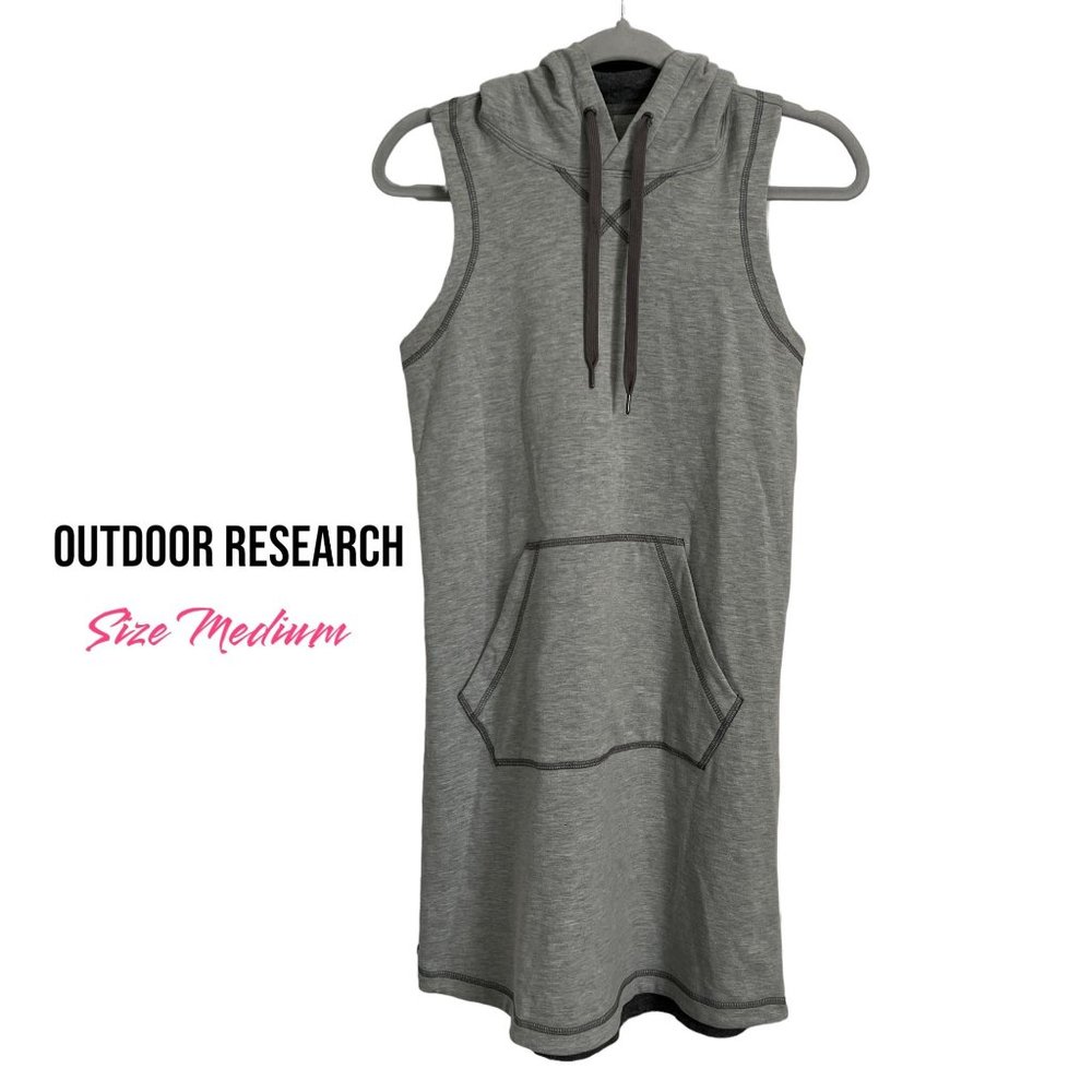 Outdoor Research Sonnet Dress Size Medium Grey Hooded Kangaroo Pocket